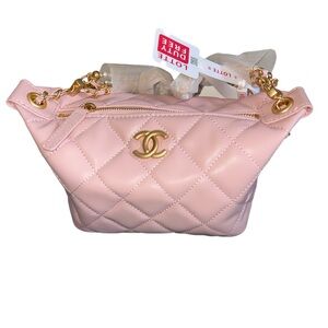 Fashion Lux Light Pink Quilted Crossbody Bag